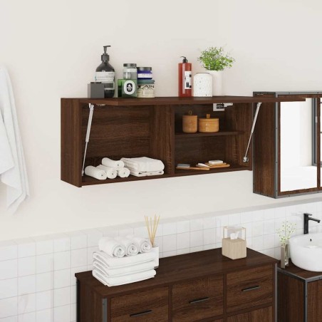 Armoire murale de bain chêne marron 100x25x40cm bois ingénierie 
