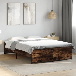 Cadre de lit sans matelas chêne fumé 120x190 cm 