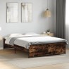 Cadre de lit sans matelas chêne fumé 120x190 cm 