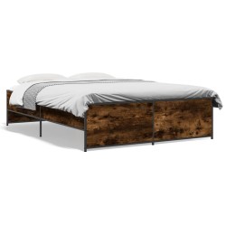 Cadre de lit sans matelas chêne fumé 120x190 cm 