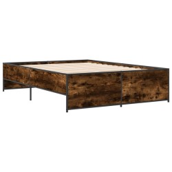 Cadre de lit sans matelas chêne fumé 120x190 cm 