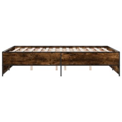Cadre de lit sans matelas chêne fumé 120x190 cm 