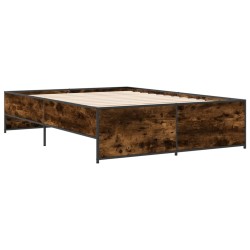 Cadre de lit sans matelas chêne fumé 120x190 cm 