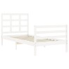 Cadre de lit sans matelas blanc bois massif 