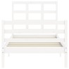 Cadre de lit sans matelas blanc bois massif 