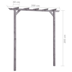 Pergola de jardin Gris 200x40x205 cm Bois de pin imprégné 