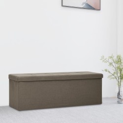 Banc de rangement pliable Marron Faux lin 