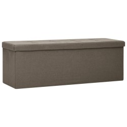 Banc de rangement pliable Marron Faux lin 