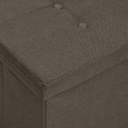 Banc de rangement pliable Marron Faux lin 