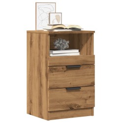 Tables de chevet 2 pcs chêne artisanal bois d'ingénierie 