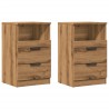 Tables de chevet 2 pcs chêne artisanal bois d'ingénierie 