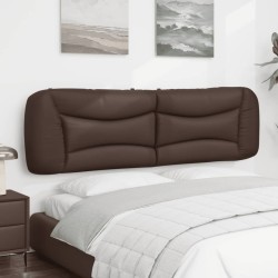Coussin de tête de lit marron 180 cm similicuir 
