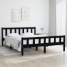 Cadre de lit sans matelas noir bois massif 120x200 cm 