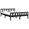 Cadre de lit sans matelas noir bois massif 120x200 cm 