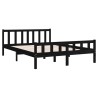 Cadre de lit sans matelas noir bois massif 120x200 cm 