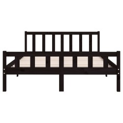 Cadre de lit sans matelas noir bois massif 120x200 cm 