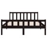 Cadre de lit sans matelas noir bois massif 120x200 cm 