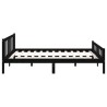 Cadre de lit sans matelas noir bois massif 120x200 cm 