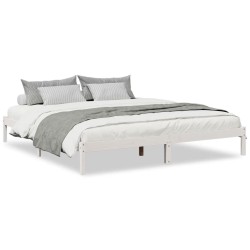 Cadre de lit extra long sans matelas 180x210 cm bois massif pin 