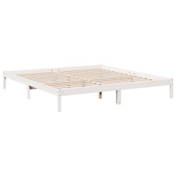 Cadre de lit extra long sans matelas 180x210 cm bois massif pin 