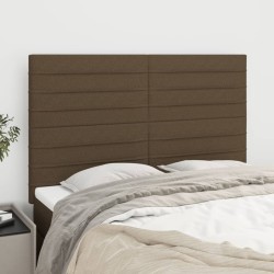 Têtes de lit 4 pcs Marron foncé 72x5x78/88 cm Tissu 