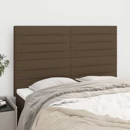Têtes de lit 4 pcs Marron foncé 72x5x78/88 cm Tissu 