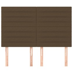 Têtes de lit 4 pcs Marron foncé 72x5x78/88 cm Tissu 