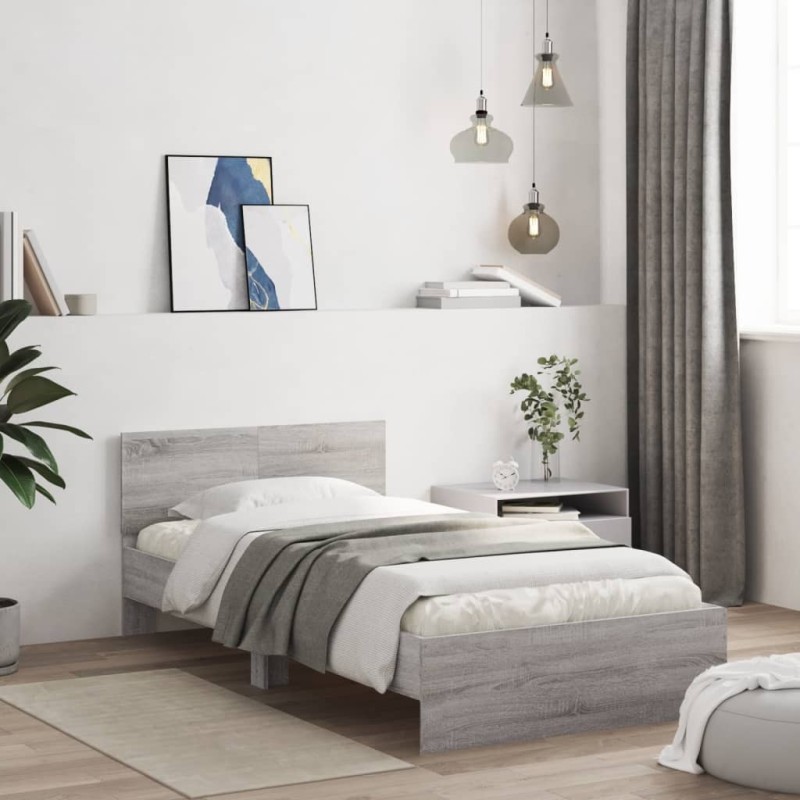 Cadre de lit sans matelas avec tête de lit 100x200 cm 