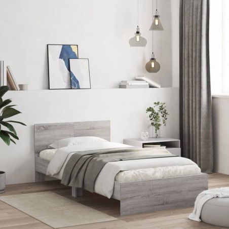 Cadre de lit sans matelas avec tête de lit 100x200 cm 
