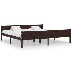 Cadre de lit sans matelas pin massif marron foncé 200x200 cm 