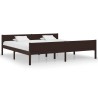 Cadre de lit sans matelas pin massif marron foncé 200x200 cm 