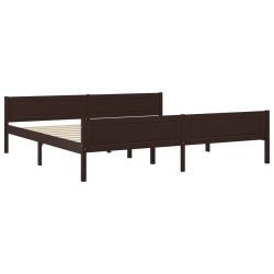 Cadre de lit sans matelas pin massif marron foncé 200x200 cm 