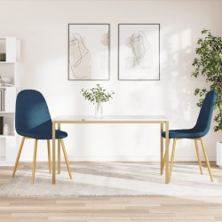Chaises à manger lot de 2 Bleu Velours 