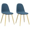 Chaises à manger lot de 2 Bleu Velours 