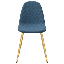 Chaises à manger lot de 2 Bleu Velours 