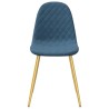 Chaises à manger lot de 2 Bleu Velours 