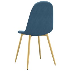 Chaises à manger lot de 2 Bleu Velours 