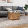 Table basse avec lumières LED chêne artisanal 50x50x40 cm 
