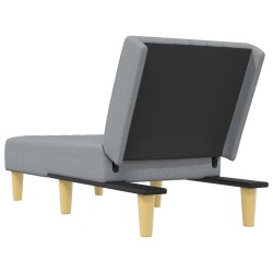 Chaise longue gris clair tissu 