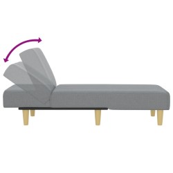 Chaise longue gris clair tissu 