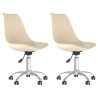 Chaises pivotantes à manger lot de 2 Crème Tissu 