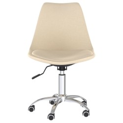 Chaises pivotantes à manger lot de 2 Crème Tissu 