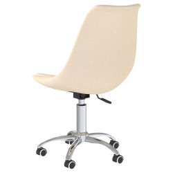 Chaises pivotantes à manger lot de 2 Crème Tissu 