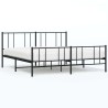 Cadre de lit métal sans matelas avec pied de lit noir 183x213cm 