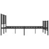 Cadre de lit métal sans matelas avec pied de lit noir 183x213cm 