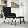 Chaise de relaxation avec tabouret Noir Velours 