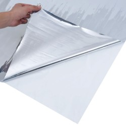 Films solaires 3 pcs effet réfléchissant statique argenté PVC 