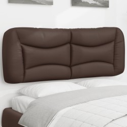 Coussin de tête de lit marron 140 cm similicuir 