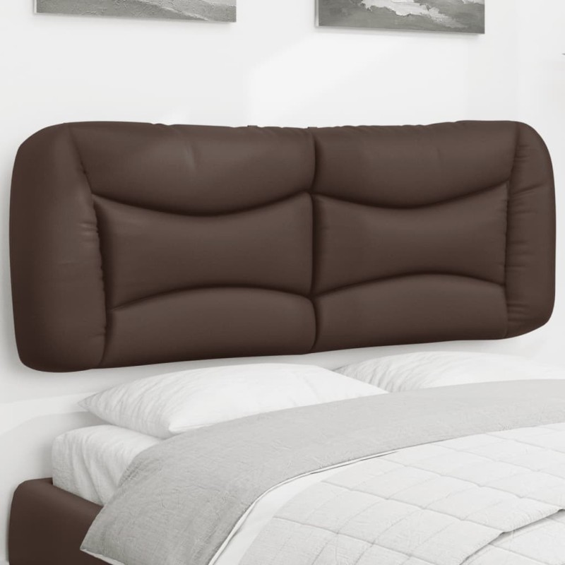 Coussin de tête de lit marron 140 cm similicuir 