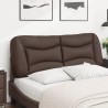 Coussin de tête de lit marron 140 cm similicuir 
